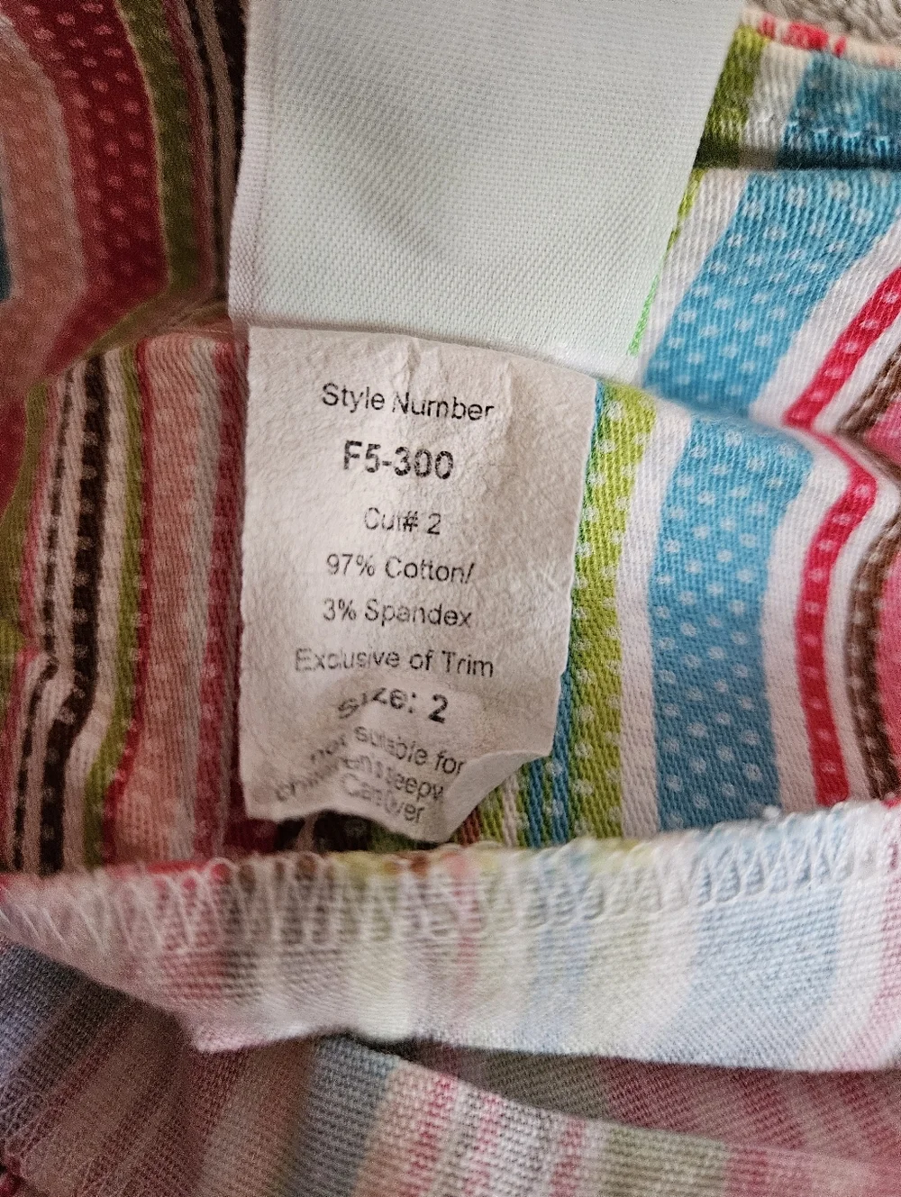 Girls 2T Striped Pink & Green Embroidered Flower Matching